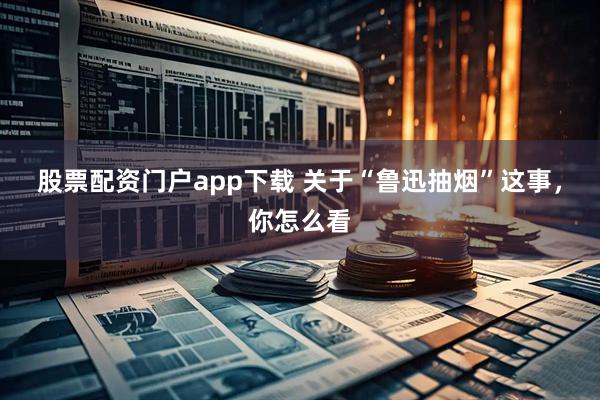 股票配资门户app下载 关于“鲁迅抽烟”这事，你怎么看