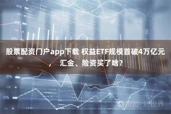 股票配资门户app下载 权益ETF规模首破4万亿元，  汇金、险资买了啥？